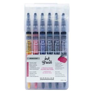 foto di Pennelli con serbatoio Ink Brush Sennelier – Set colori iridescenti