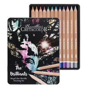 Matite colorate Mega Color Brilliant set Metallic & Black- CRETACOLOR
