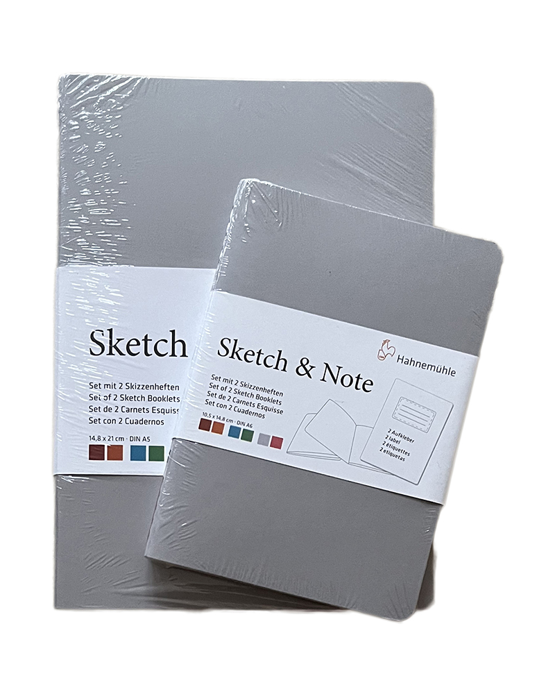 foto di Quaderno per schizzi e appunti 125 g/m² Grigio/Rosa - HAHNEMÜHLE