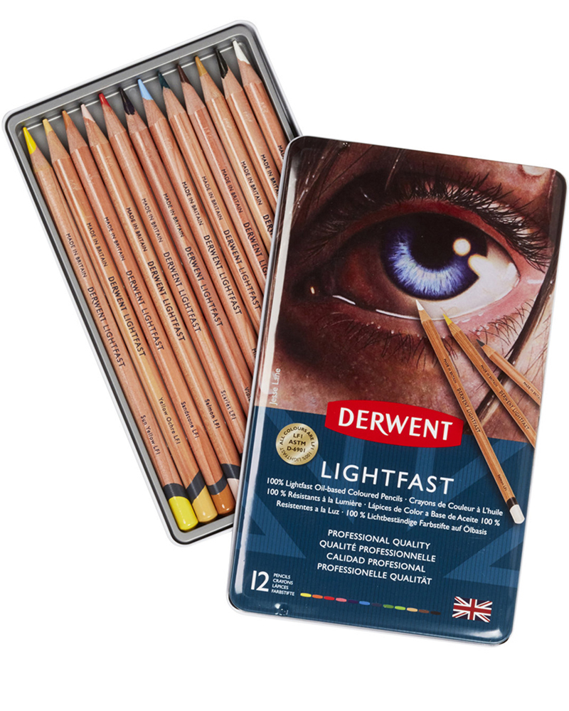 Matite colorate a base di olio – Derwent Lightfast – set da12 colori - 2