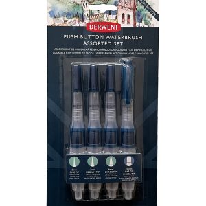 Waterbrush set da 4 pennelli con serbatoio – DERWENT