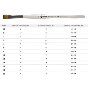 Pennello Piatto in filato sintetico – serie 821 UNICO FIAMMATO – BORCIANI e BONAZZI – 10