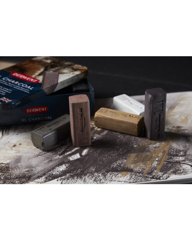 foto di Carboncino Idrosolubile CHARCOAL XL - Confezione da 6 colorazioni - DERWENT
