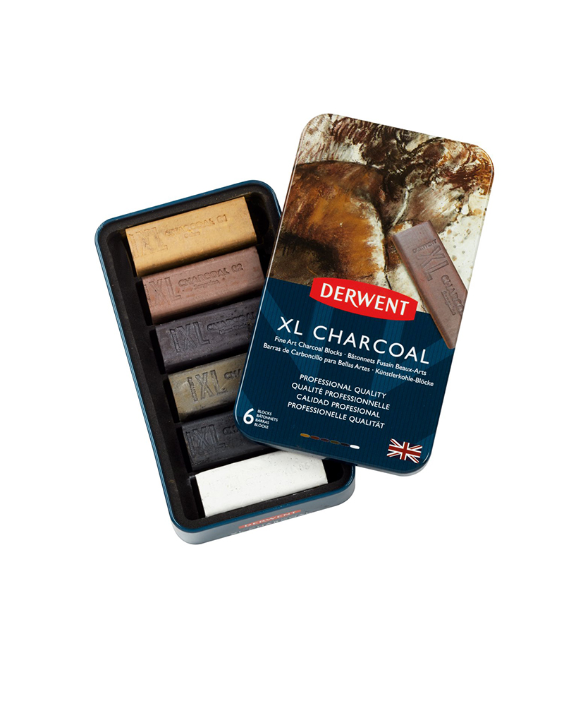 Carboncino Idrosolubile CHARCOAL XL – Confezione da 6 colorazioni – DERWENT - 4