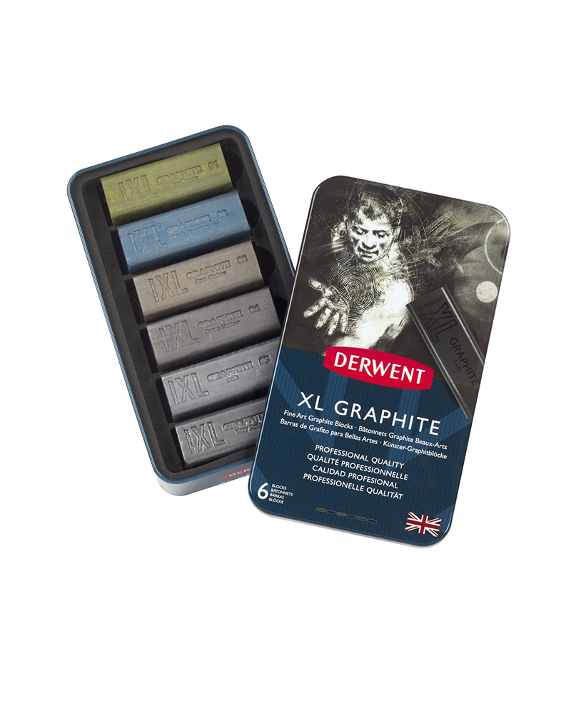 Graphite Idrosolubile GRAPHITE XL – Confezione da 6 colorazioni – DERWENT - 1