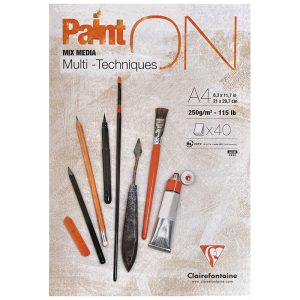 foto di Blocco Paint ON "Bianco" - 250 g/m² - per tutte le tecniche - CLAIREFONTAINE