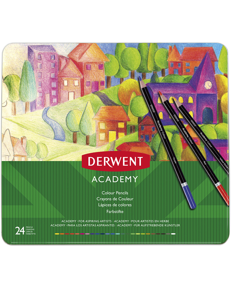 Set di 24 matite colorate artistiche – Academy Colouring – DERWENT - 1