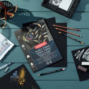 Blocco Mixed Media “Carta Nera” 300 g/m²- per tecniche miste – DERWENT - 1