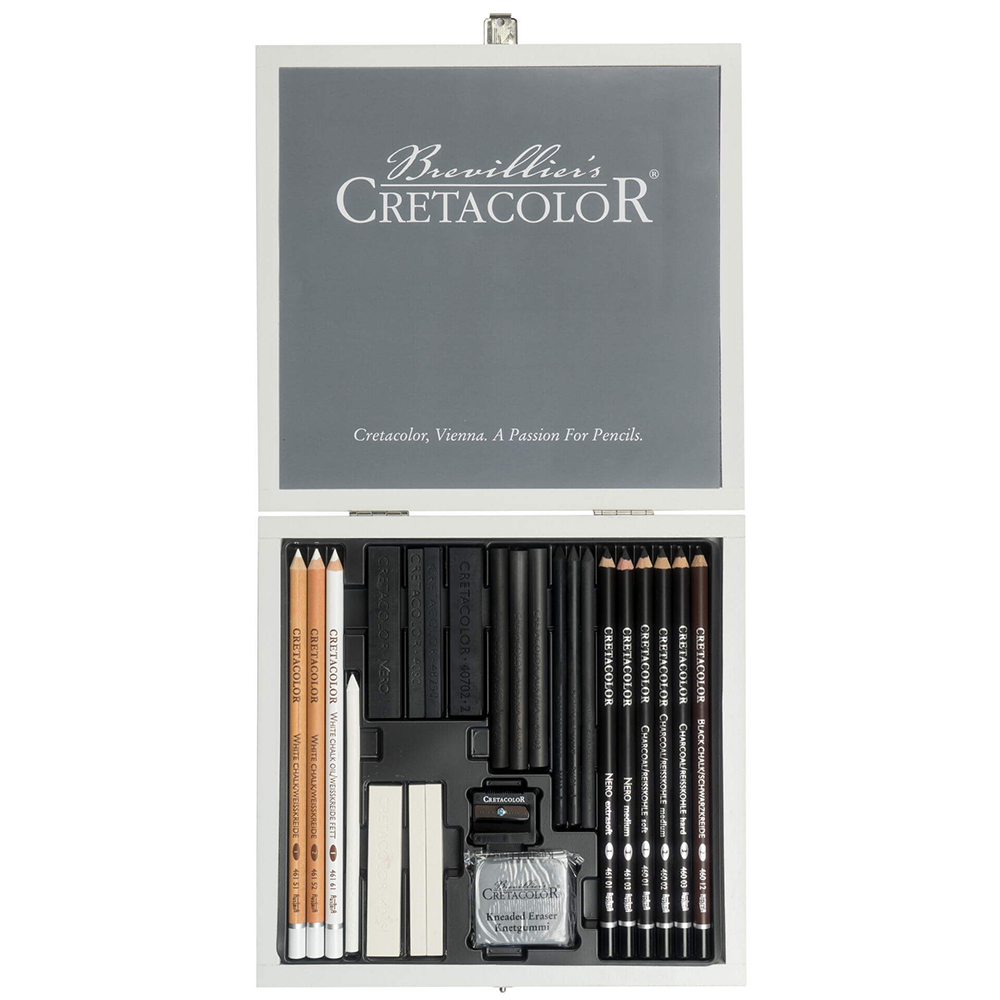 “Black & White Box” Set da Disegno – scatola in legno – CRETACOLOR - 1