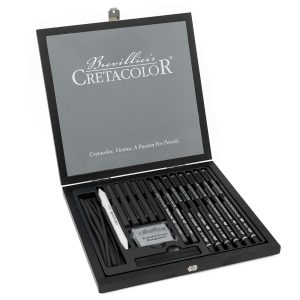 foto di "Black box" Set carboncino e schizzi - scatola in legno - CRETACOLOR