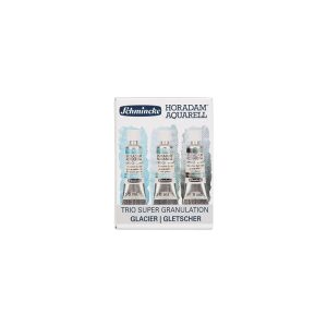 Set di Acquerelli Horadam Super Granulati 3×5 ml – Trio Ghiacciaio – SCHMINCKE - 1