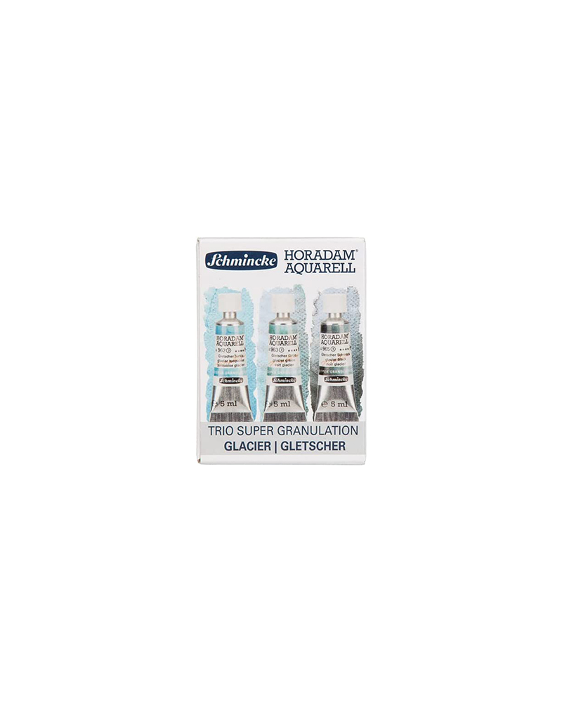 Set di Acquerelli Horadam Super Granulati 3×5 ml – Trio Ghiacciaio – SCHMINCKE - 1