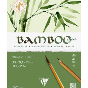 Blocco Bamboo per Acquerello 250 g/m² – CLAIREFONTAINE – A3 29,7 x 42 cm