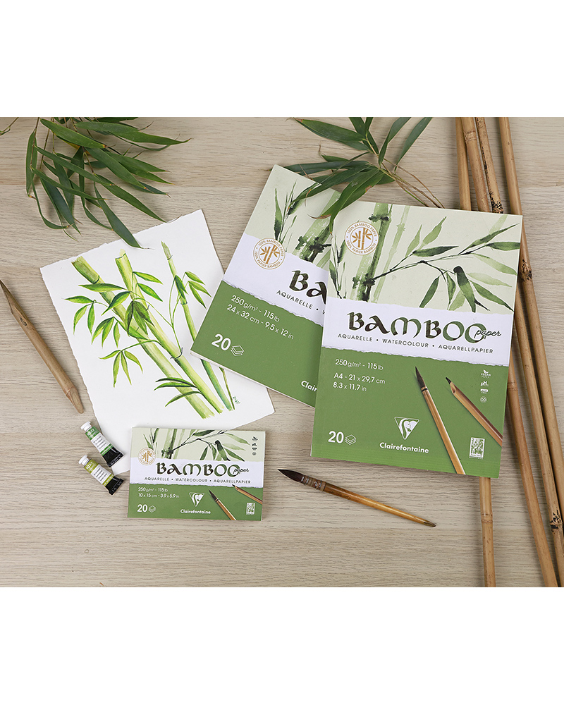 Blocco Bamboo per Acquerello 250 g/m² – con spirali – CLAIREFONTAINE