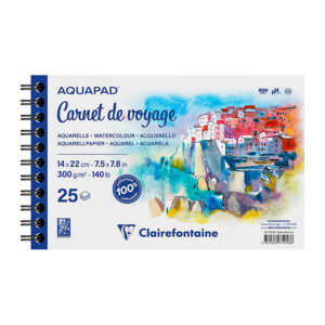 Aquapad “Carnet de voyage” con spirale – CLAIREFONTAINE – 14 x 22 cm - 1
