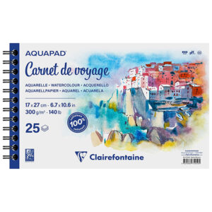 Aquapad “Carnet de voyage” con spirale – CLAIREFONTAINE – 17 x 27 cm