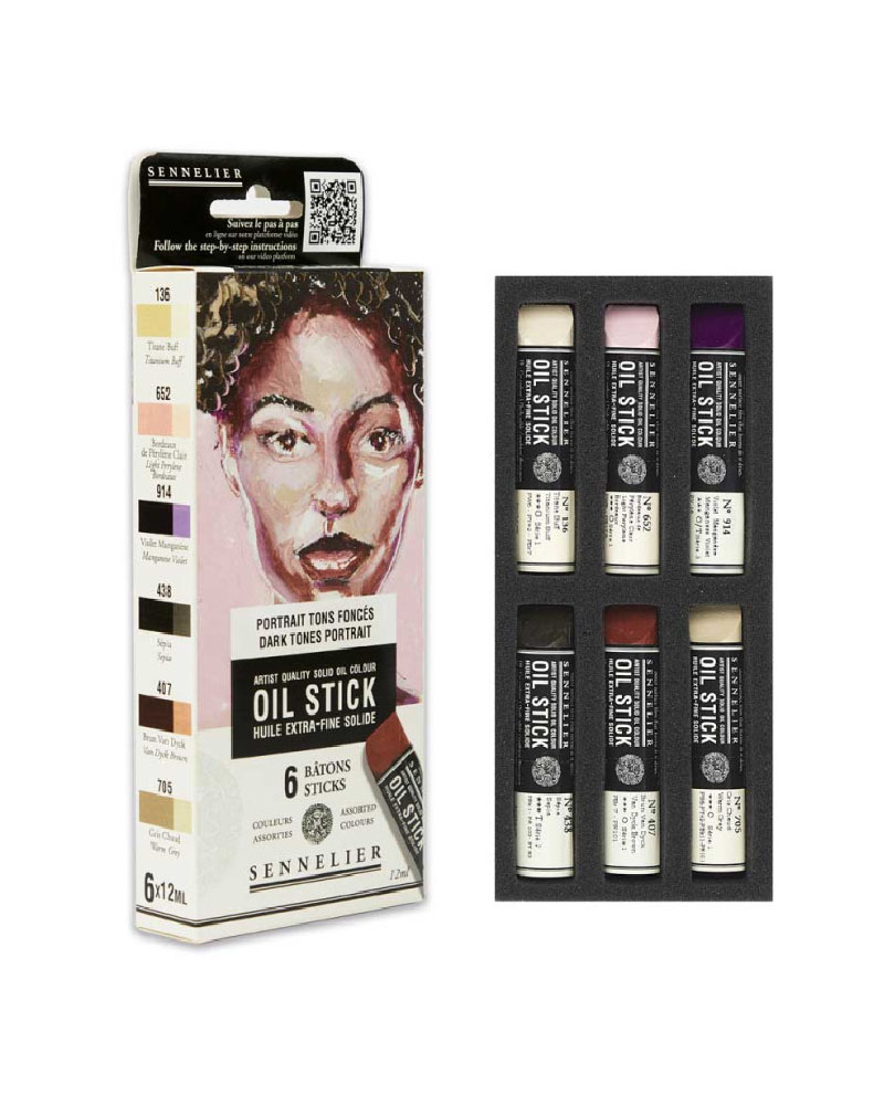 foto di Set Ritratto toni scuri - mini Oil Stick da 12 ml - SENNELIER