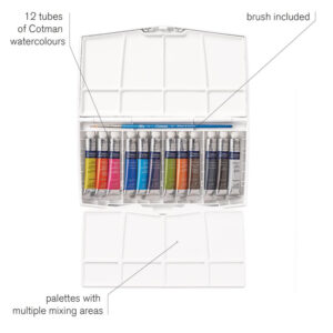 Travel Set Acquerelli Winsor e Newton – Cotman 12 tubetti da 8ml + Pennello - 1