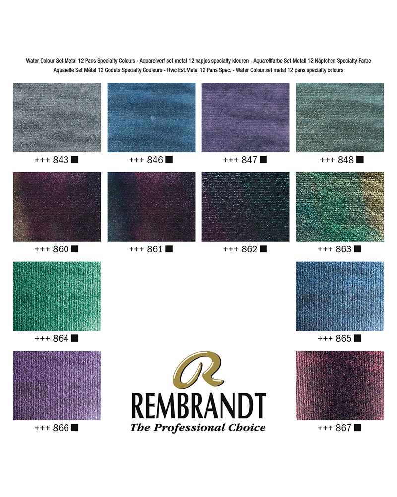 Set di Acquerelli Rembrandt – Confezione Special Effects con 12 Mezzi Godet - 1