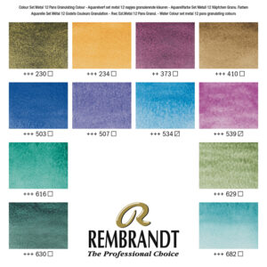 Set Acquerelli Rembrandt Granulati- Colori ad Acquerello Extrafine 12 Mezzi Godet - 3