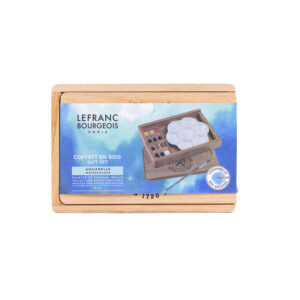 Valigetta in Legno Acquerelli Lefranc & Bourgeois, 12 Mezzi Godet - 1