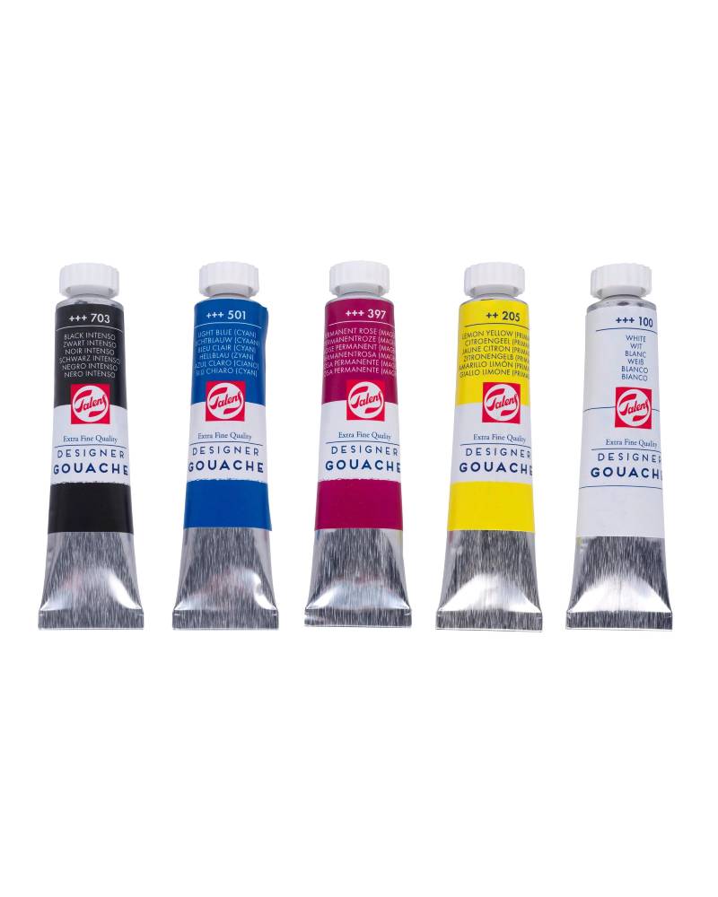 Set Colori Primari Tempera Talens Gouache Extra Fine, 5 tubetti da 20ml - 3