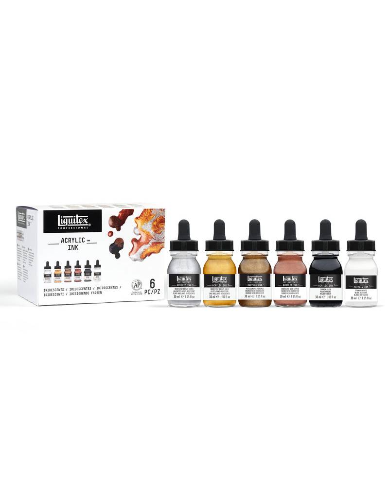 foto di Inchiostro Acrilico Liquitex - Set da Sei Acrilici Liquidi Ink Colori Metallici