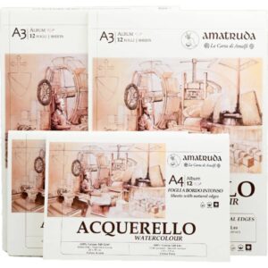 foto di Amatruda Carta per Acquerello - Album con Fogli Bordo Intonso 500gr