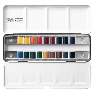 Confezione Acquerelli Winsor & Newton – Set da Viaggio con 18 Mezzi Godet - 4