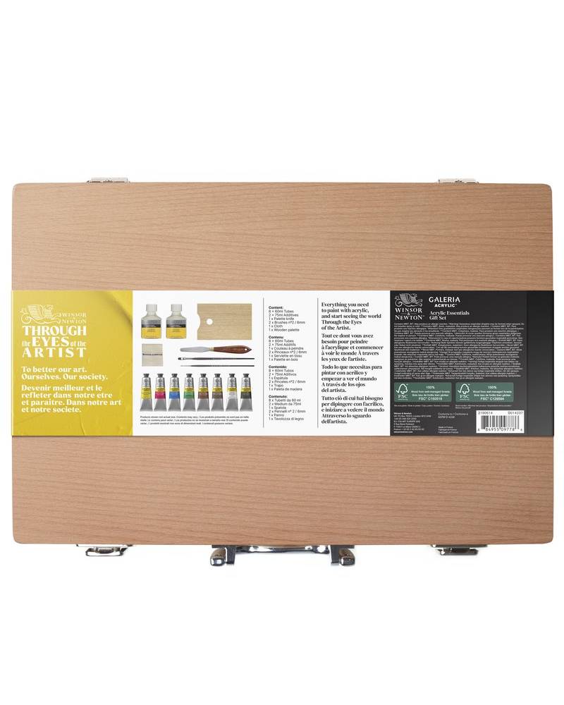Set Colori Acrilici Winsor & Newton – Cassetta in Legno Galeria – 8 tubetti da 60ml - 2
