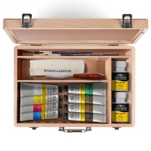 Set Colori Acrilici Winsor & Newton – Cassetta in Legno Galeria – 8 tubetti da 60ml - 3