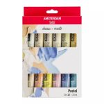 Set Colori Acrilici Amsterdam – 12 Tubi da 20 ml in Tonalità Pastello