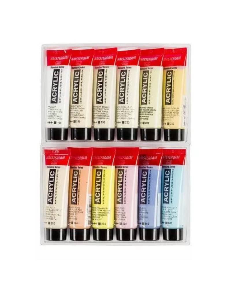 Set Colori Acrilici Amsterdam – 12 Tubi da 20 ml in Tonalità Pastello - 4