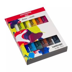Set Colori Acrilici Amsterdam – 12 Tubi da 20 ml per Paesaggi - 1