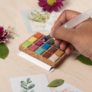 Viviva Metallic Watercolors – Set di 15 Colori Metallizzati Su Tavolozza di Sughero - 1
