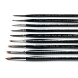 foto di Winsor & Newton Pennelli a Punta Tonda Serie 7 per Miniature - Martora Rossa Kolinsky
