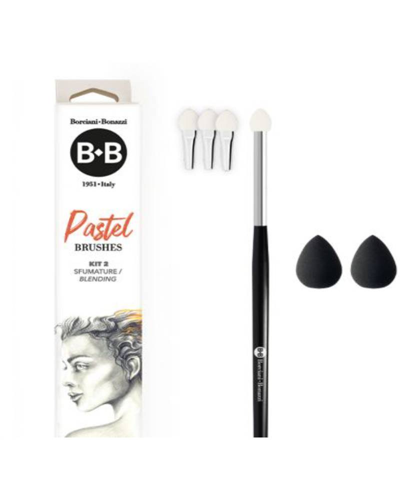 foto di Borciani e Bonazzi Pennelli a Spugna - Pastel Brushes Kit 2 per Sfumature