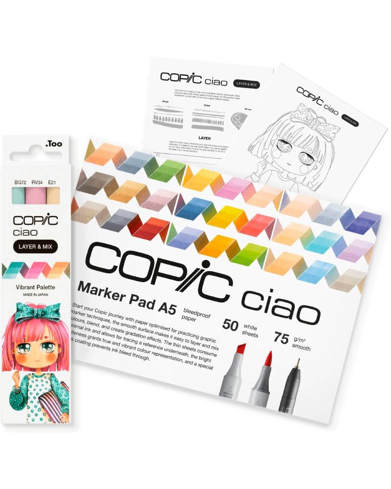 FOTO DI Pennarelli COPIC CIAO Starter Set Layer & Mix - Vibrant - Selezione Manga