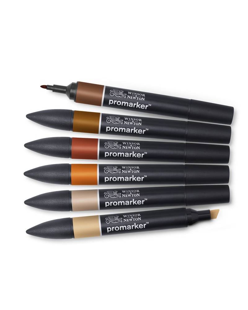 foto di Set 6 Pennarelli Promarker Winsor & Newton Colori, Toni Carne 2