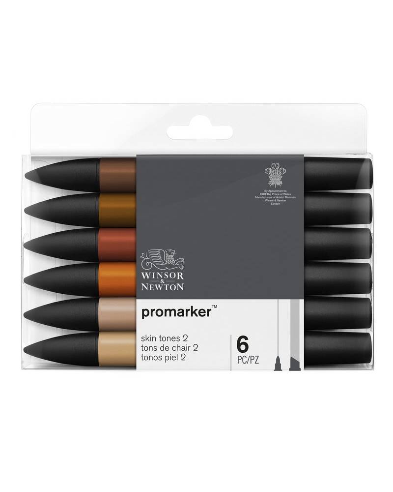 Set 6 Pennarelli Promarker Winsor & Newton Colori, Toni Carne 2 - 1