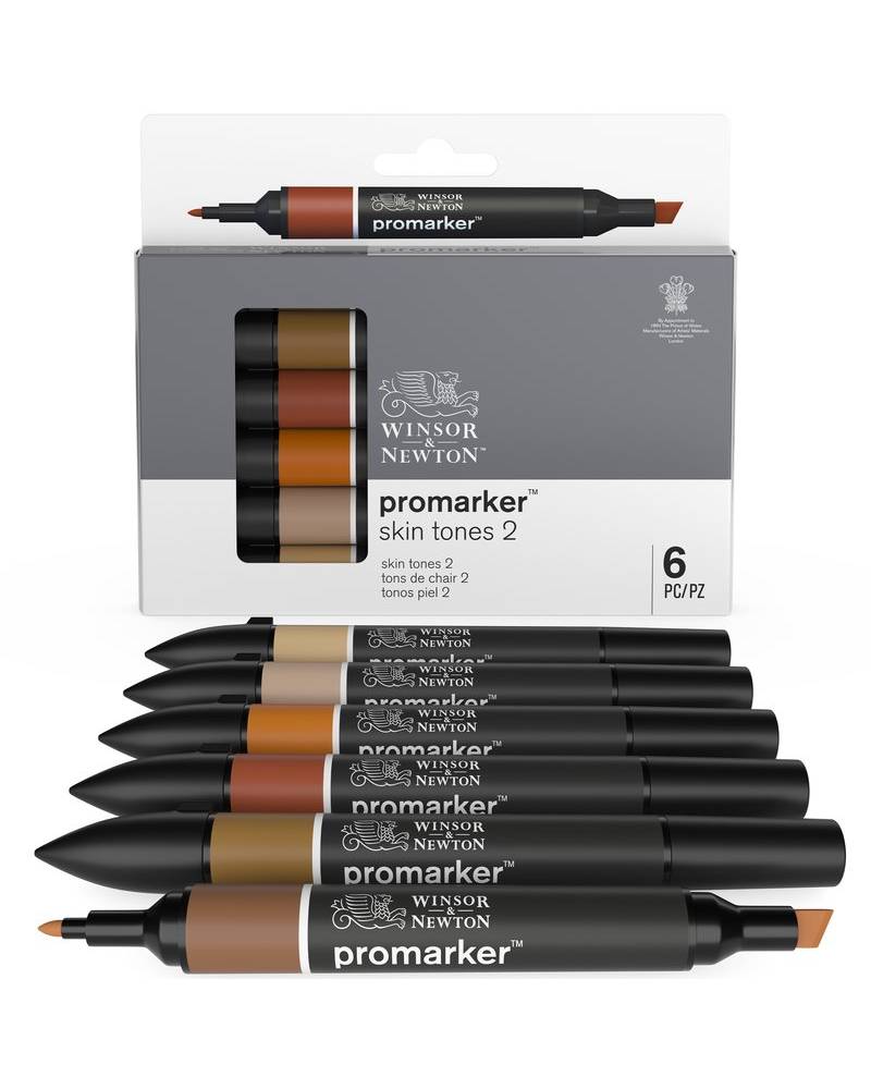 Set 6 Pennarelli Promarker Winsor & Newton Colori, Toni Carne 2 - 2