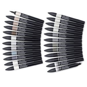 Set 24 Pennarelli ProMarker Winsor & Newton – Toni di Grigio - 3
