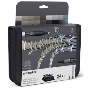 Set 24 Pennarelli ProMarker Winsor & Newton – Toni di Grigio - 4