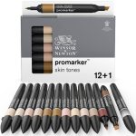 Set 12 Pennarelli Promarker Winsor & Newton - 12 Toni Tinta Carne + Blender