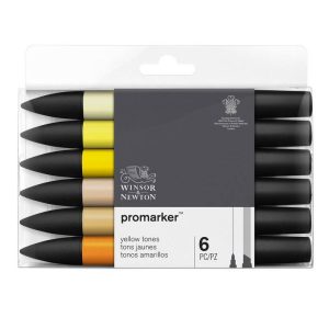 Set 6 Pennarelli Promarker Winsor & Newton – Toni Gialli - 3