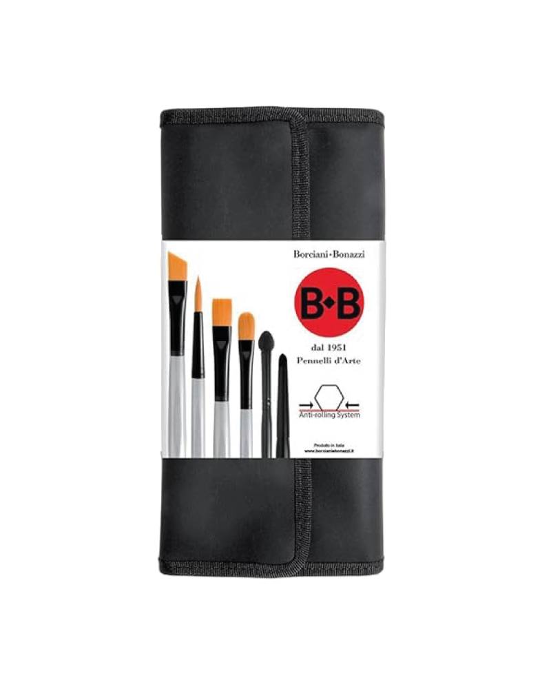 Portapennelli Nero + 12 Pennelli – Kit completo – Borciani e Bonazzi - 1