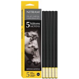 foto di Scatola 5 carboncini tondi morbidi Nitram 8 mm
