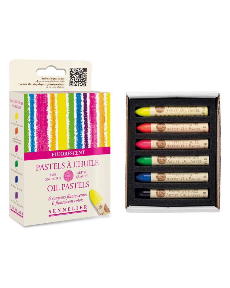 Set Pastelli ad Olio Sennelier Fluorescenti – 6 Colori Luminosi