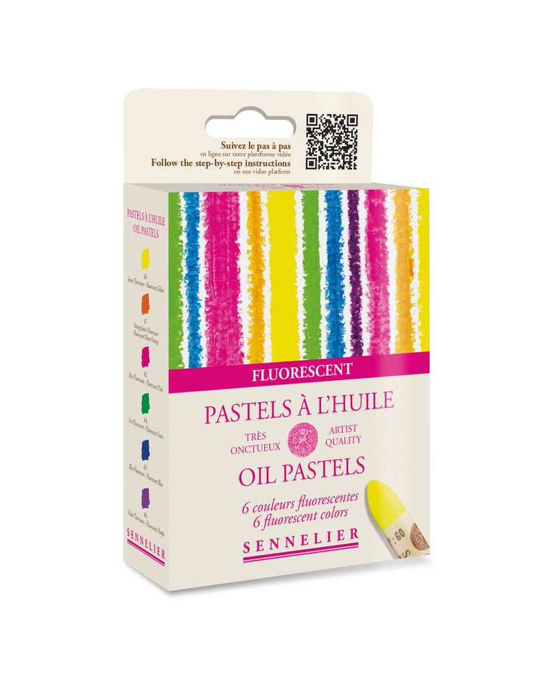 Set Pastelli ad Olio Sennelier Fluorescenti – 6 Colori Luminosi