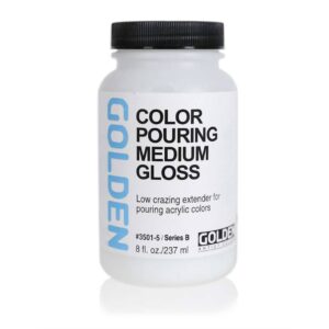 FOTO DI Golden Color Pouring Medium Brillante, Medium Acrilico per Colate Lucide